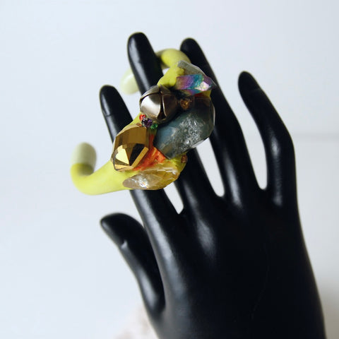 Powerpuff cuff bracelet in lime