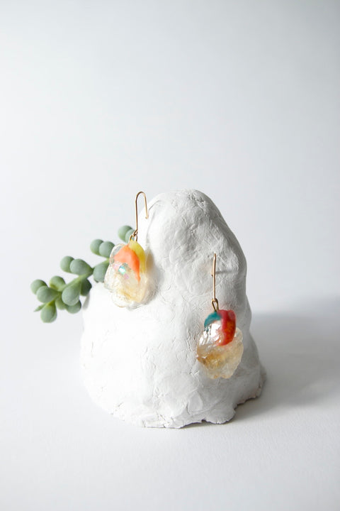 Lemon quartz earrings