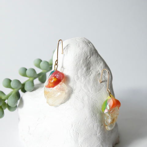 Lemon quartz earrings