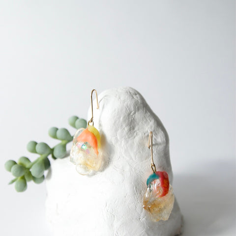 Lemon quartz earrings