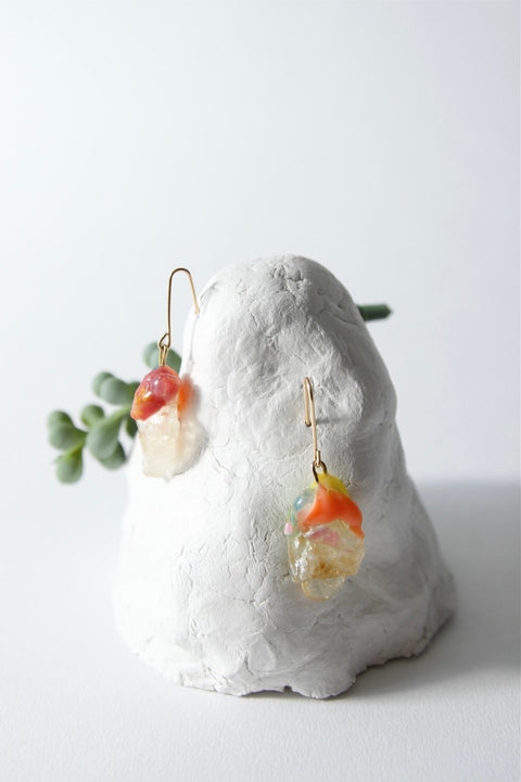 Lemon quartz earrings