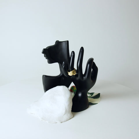 All-brass mountain range ring