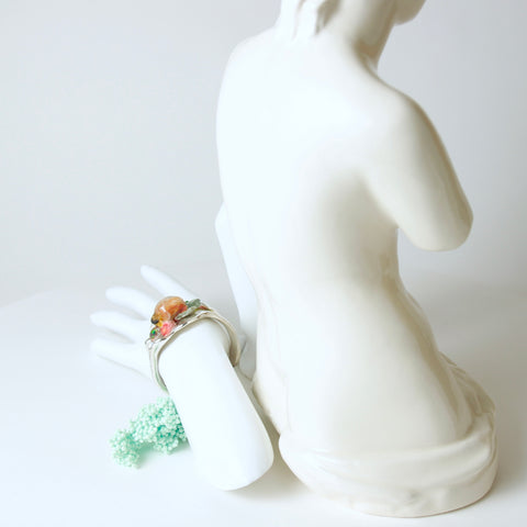 Opal crystal cuff bracelet