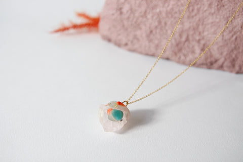 Amulet necklace in cool clarity