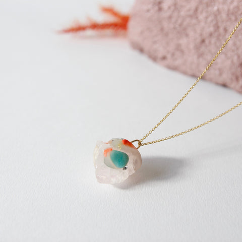 Amulet necklace in cool clarity