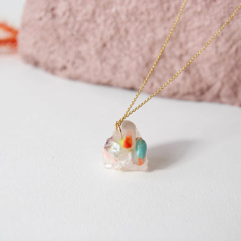 Amulet necklace in cool clarity