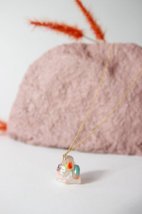 Amulet necklace in cool clarity