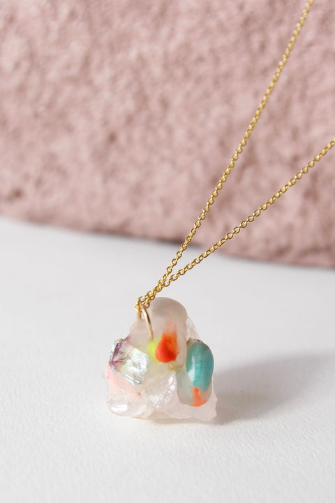 Amulet necklace in cool clarity