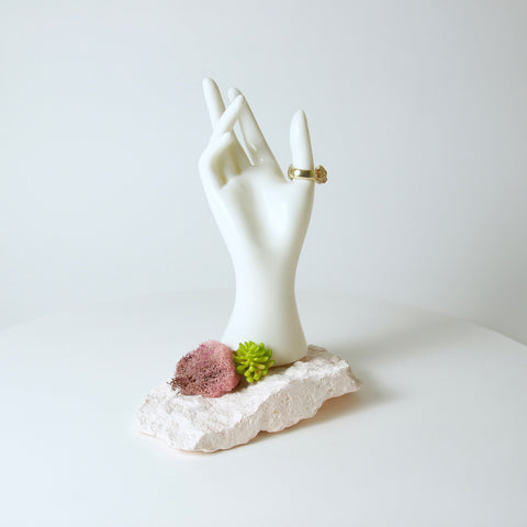 Peach garnet split ring