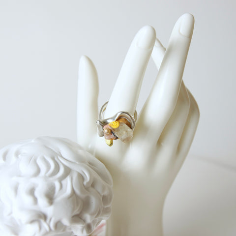 Marbled peach stackable ring