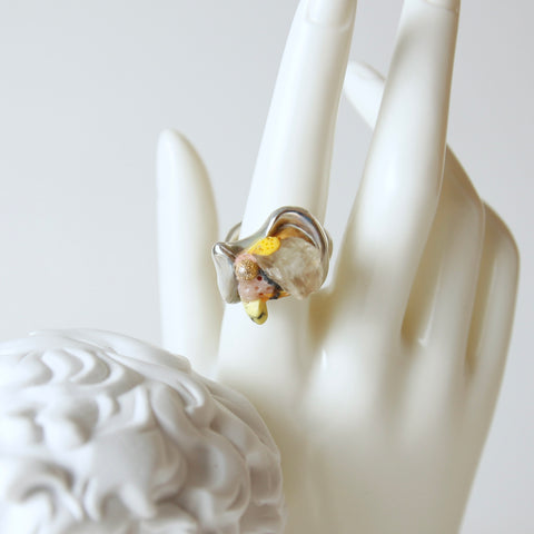 Marbled peach stackable ring