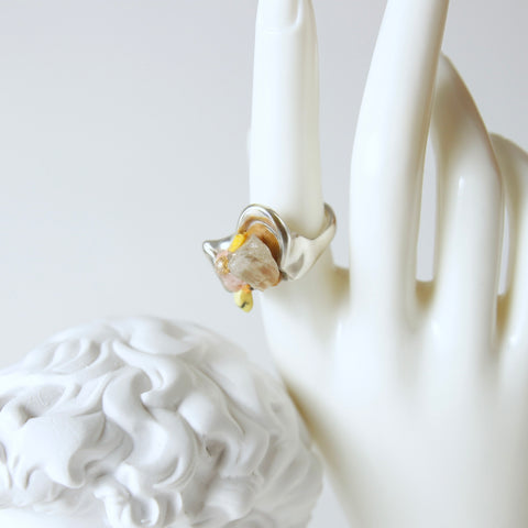 Marbled peach stackable ring