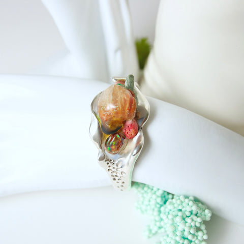 Opal crystal cuff bracelet