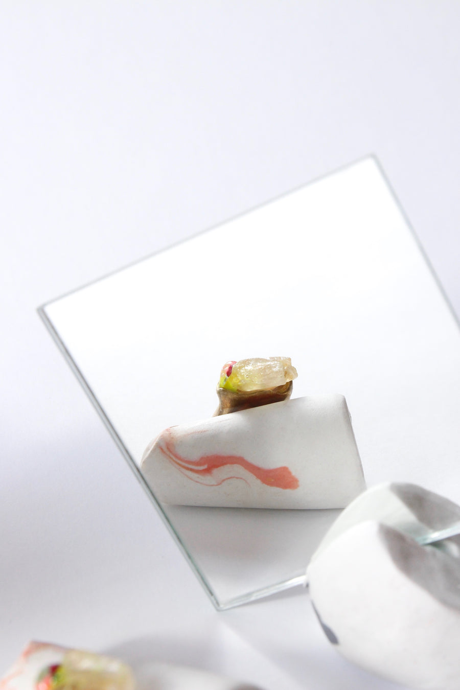 Unique Handcrafted Brass Ring by Gré with Citrine