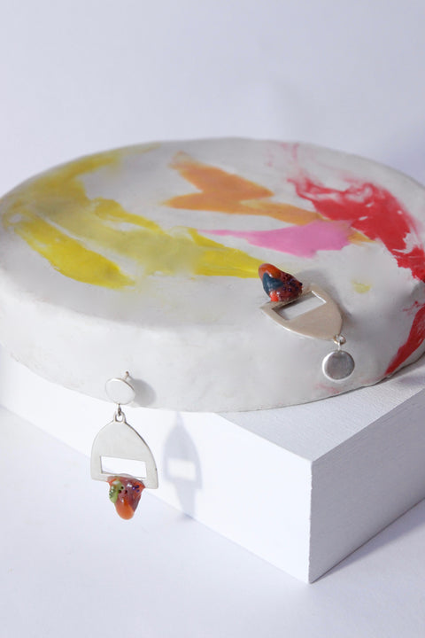 Berry Kiss Earings - Handcrafted Dangling Earrings by Gré with Carnelian