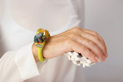 Powerpuff cuff bracelet in lime