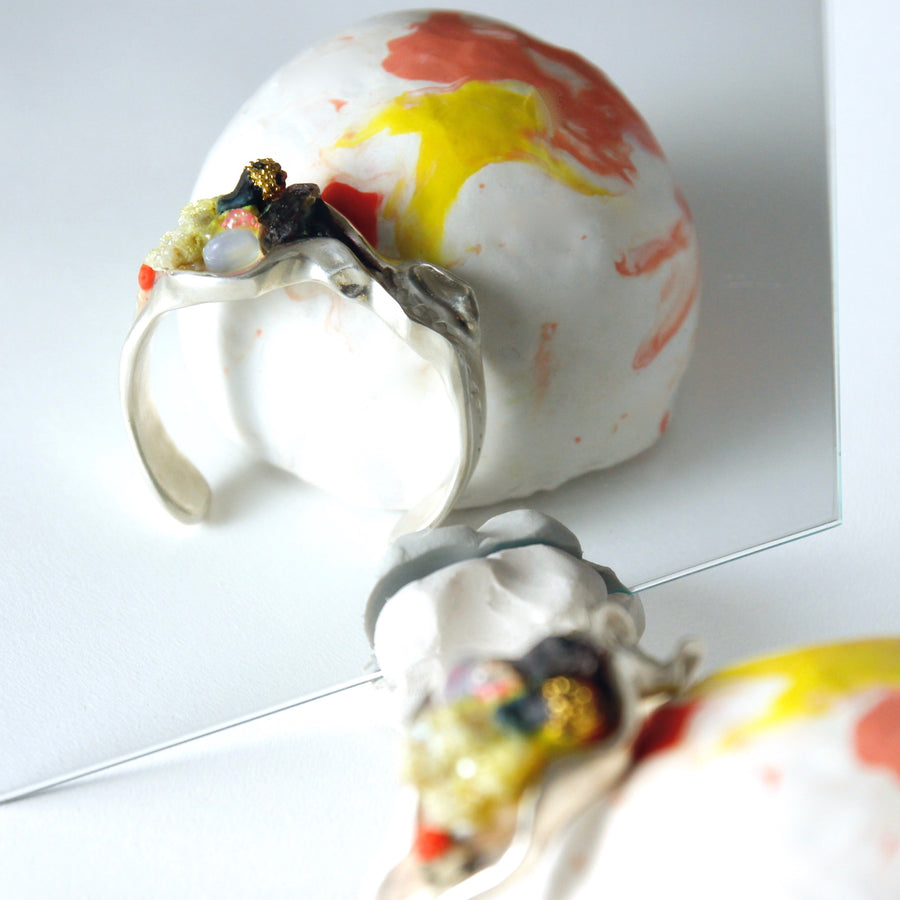 Yellow spirit quartz crystal cuff