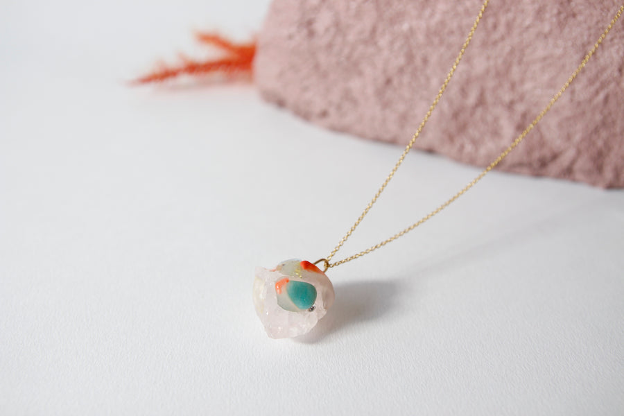 Amulet necklace in cool clarity