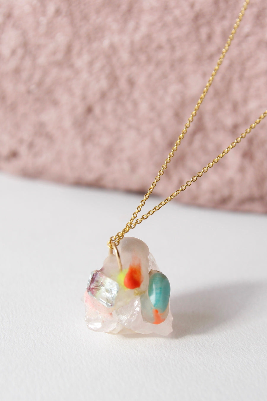 Amulet necklace in cool clarity